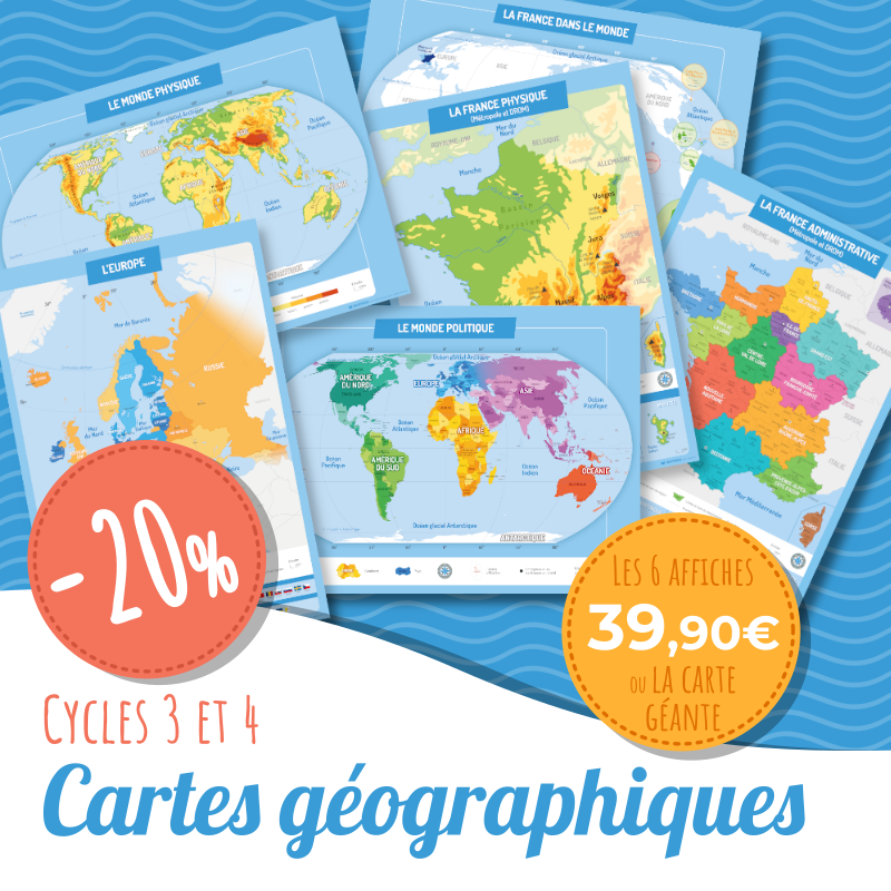 20% de réduction sur les cartes géographiques