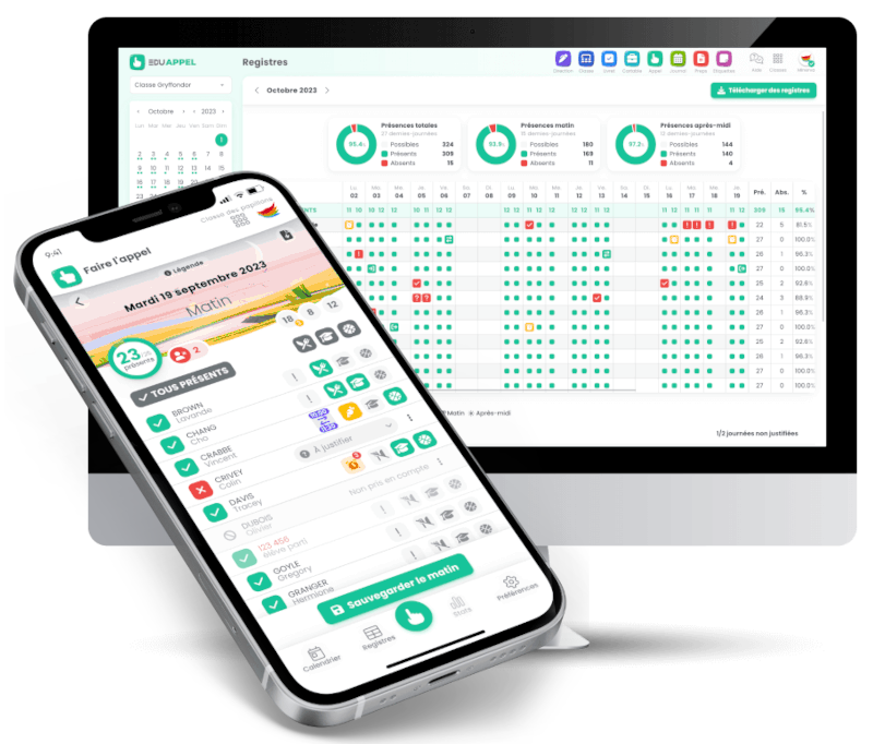 Eduappel sur ordinateur et sur téléphone