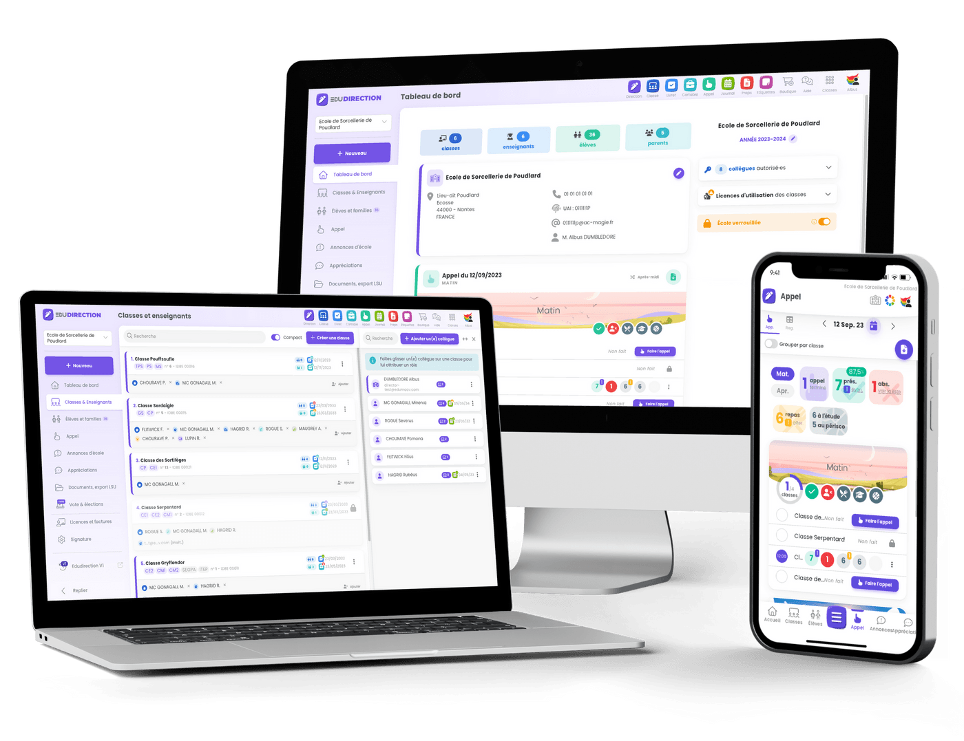 Edudirection sur ordinateur, portable et téléphone