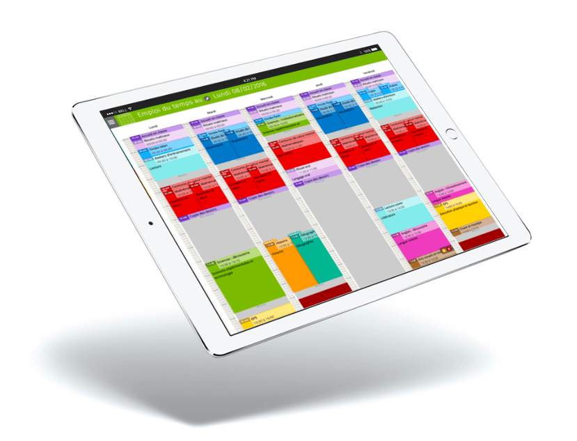 Interface educartable sur Ipad